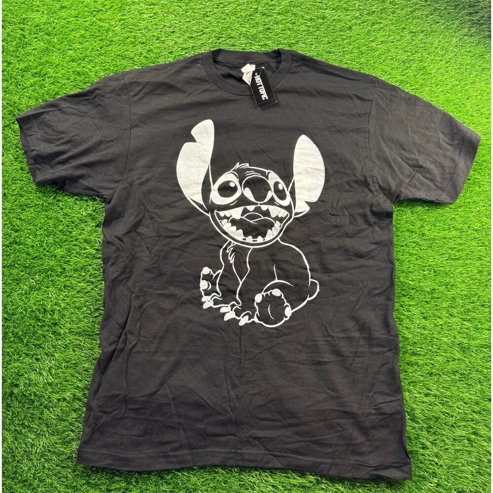 Disney Stitch Graphic Tee Tultex 202 Black T-Shirt Sz L Hot Topic NWT